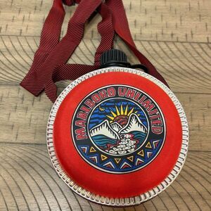 Vintage Marlboro Unlimited Water Canteen Flask Container With Shoulder Strap
